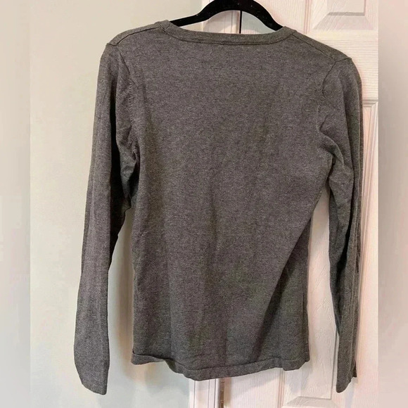 J.McLaughlin Sweater Dark Gray Women’s Small Long sleeve scoop neck cotton - Picture 3 of 3